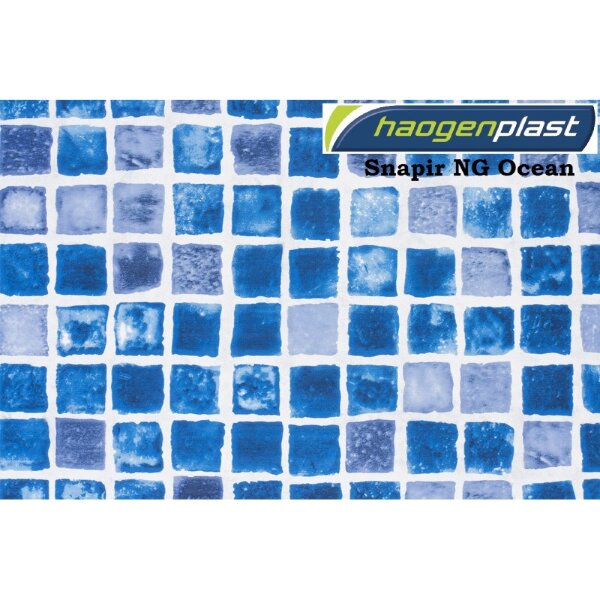 Пленка ПВХ 1,65х25,00м "Haogenplast Print", Snapir NG Blue / Snapir NG Ocean, мозаика синяя